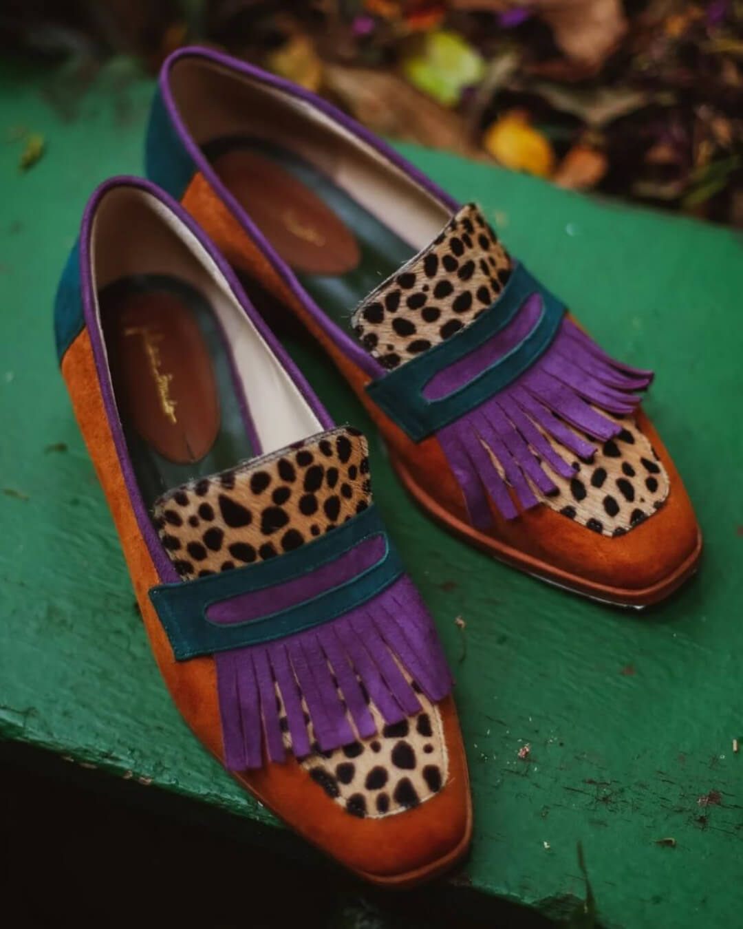 REMY | BRUINE LOAFERS MET FRANJES EN LUIPAARDMOTIEF