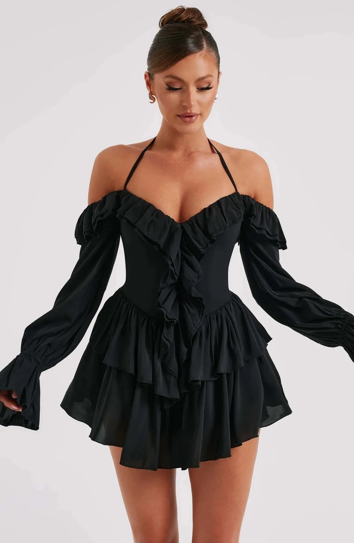 CELESTIA | OFF SHOULDER MINI JURK