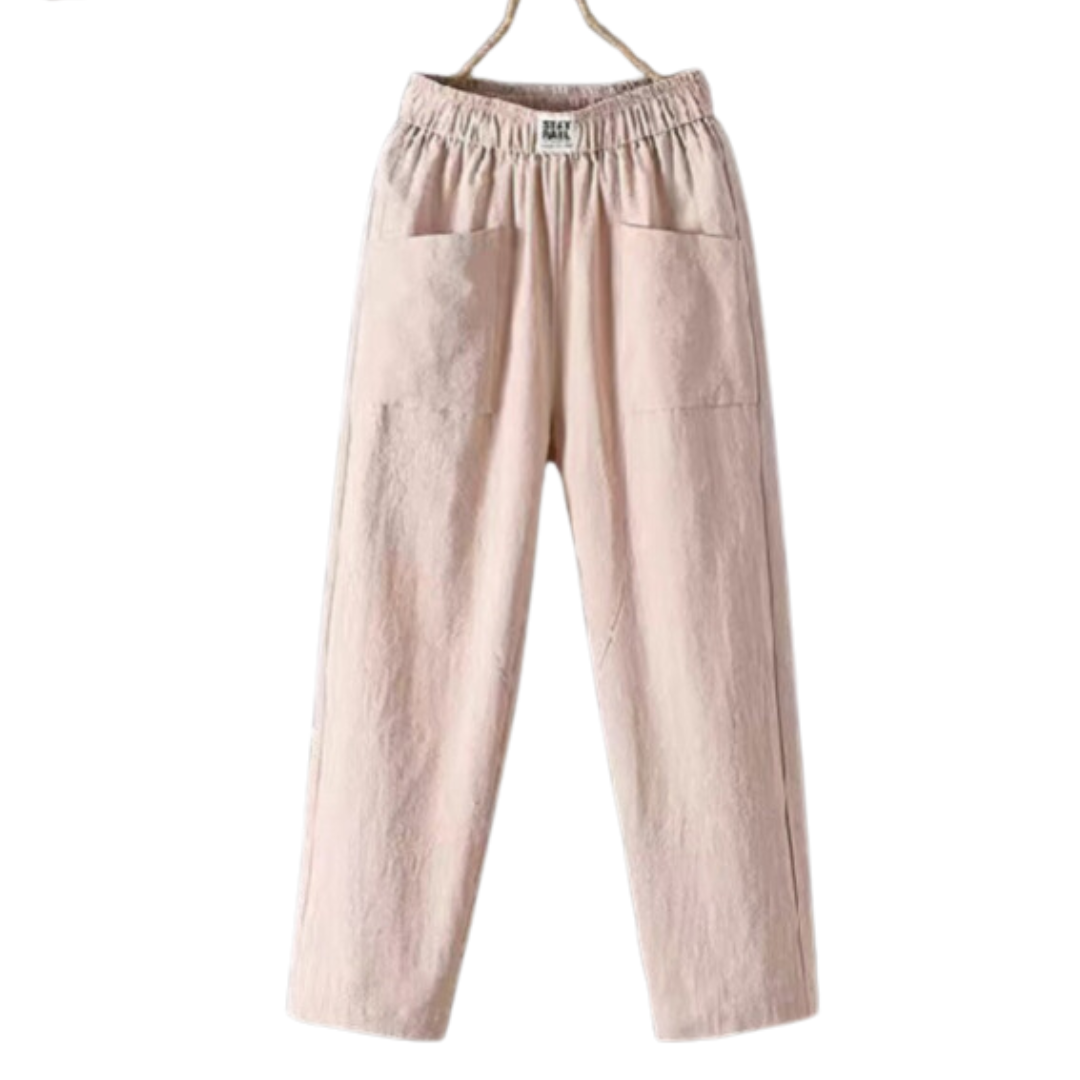 CLAUDIA | LINNEN BROEK MET HOGE TAILLE