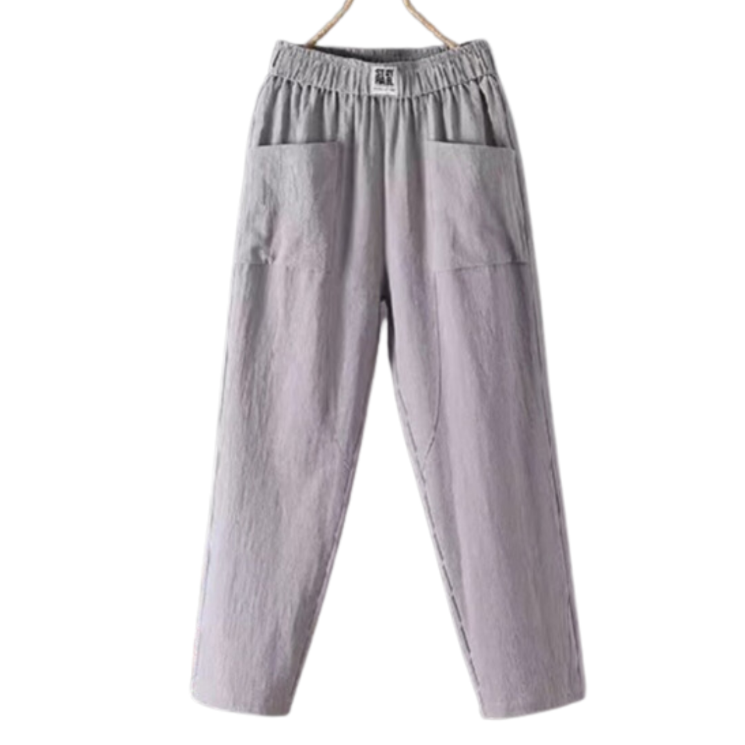 CLAUDIA | LINNEN BROEK MET HOGE TAILLE