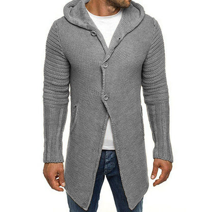 HEREN VEST | MET CAPUCHON EN HALFLANG GEBREID DESIGN