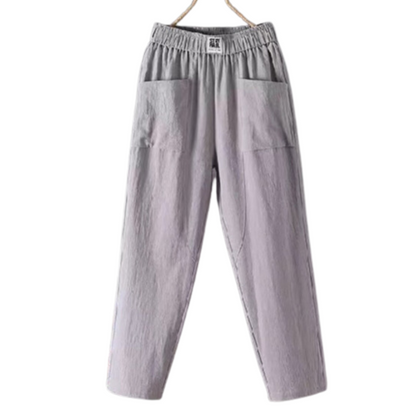 CLAUDIA | LINNEN BROEK MET HOGE TAILLE