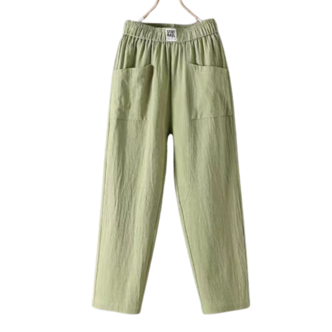 CLAUDIA | LINNEN BROEK MET HOGE TAILLE