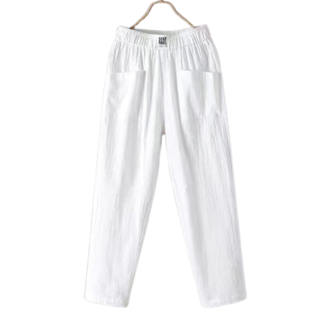 CLAUDIA | LINNEN BROEK MET HOGE TAILLE