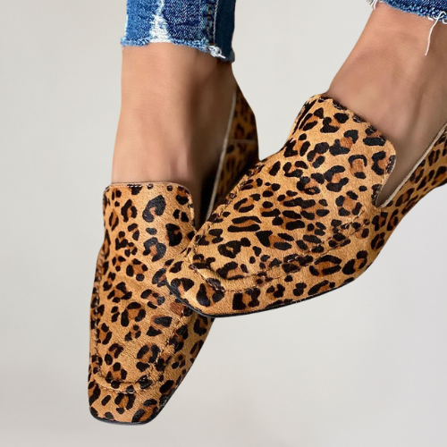 LEONIE | ELEGANTE LOAFERS MET LUIPAARDPRINT EN KLEIN HAKJE