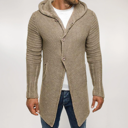 HEREN VEST | MET CAPUCHON EN HALFLANG GEBREID DESIGN